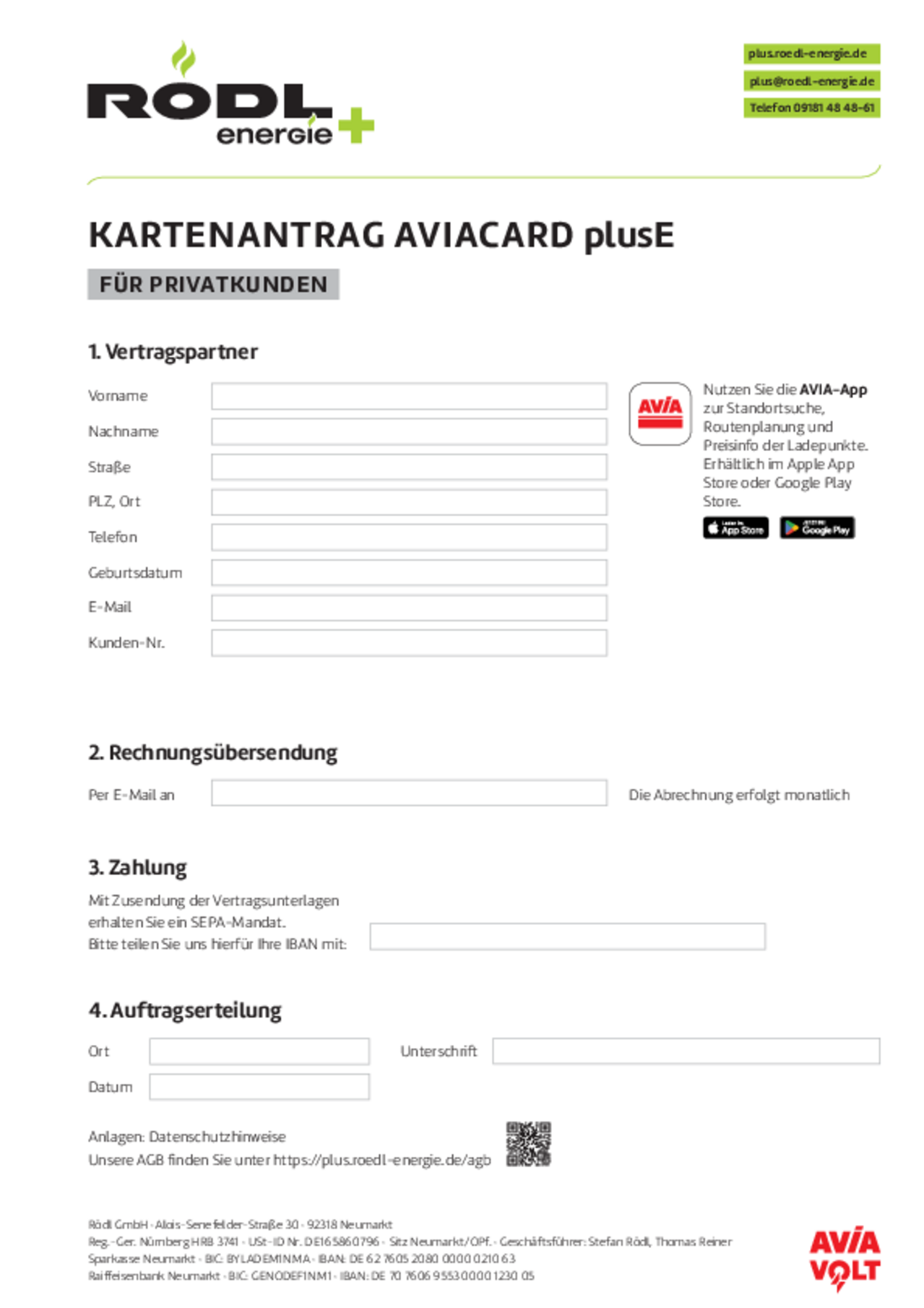 Download Antrag Ladekarte AVIACARD plusE Privat Antrag Ladekarte AVIACARD plusE Privat
